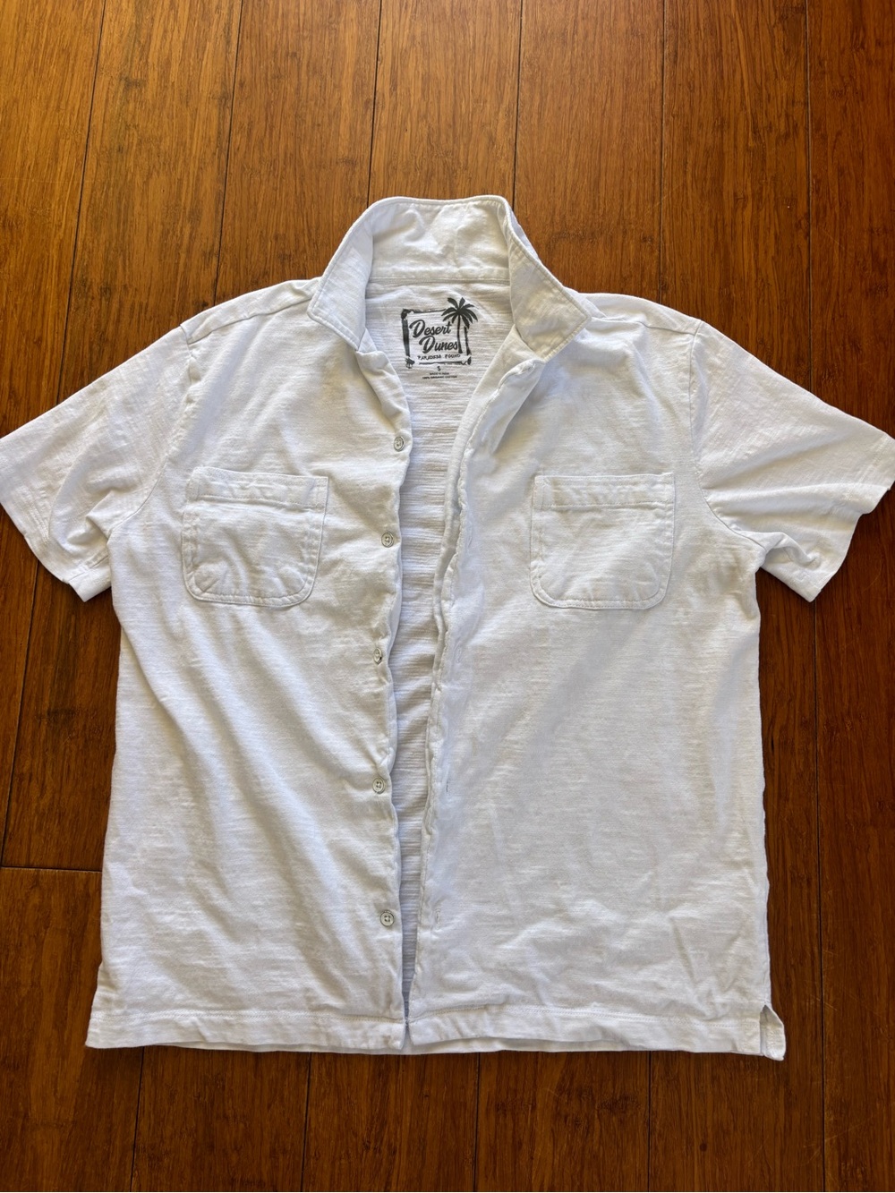 Desert Dunes Men's White Short-Sleeve Button Down Shirt